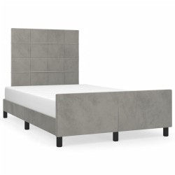 Cadre de lit sans matelas gris clair 120x190 cm velours 