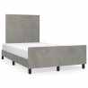 Cadre de lit sans matelas gris clair 120x190 cm velours 