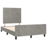 Cadre de lit sans matelas gris clair 120x190 cm velours 