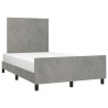 Cadre de lit sans matelas gris clair 120x190 cm velours 