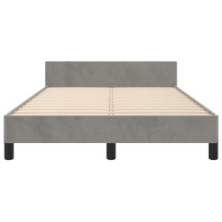Cadre de lit sans matelas gris clair 120x190 cm velours 
