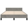 Cadre de lit sans matelas gris clair 120x190 cm velours 