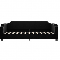 Lit de repos sans matelas noir 100x200 cm tissu 
