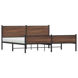 Cadre de lit en métal sans matelas chêne marron 200x200 cm 