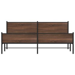 Cadre de lit en métal sans matelas chêne marron 200x200 cm 
