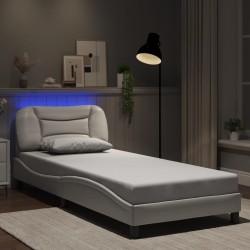 Cadre de lit avec LED sans matelas blanc 80x200 cm 