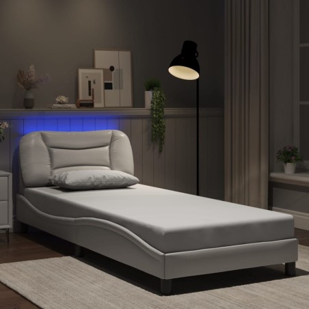 Cadre de lit avec LED sans matelas blanc 80x200 cm 