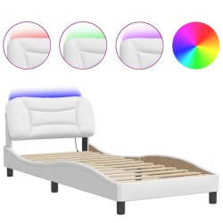 Cadre de lit avec LED sans matelas blanc 80x200 cm 