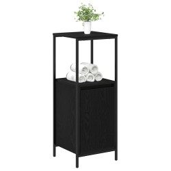 Meuble de salle de bain avec étagères chêne noir 36x35x95 cm 