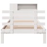 Lit bibliothèque sans matelas blanc 75x190cm bois de pin massif 