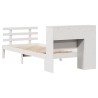 Lit bibliothèque sans matelas blanc 75x190cm bois de pin massif 