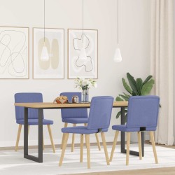 Chaises à manger lot de 4 bleu jean tissu 