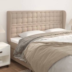 Tête de lit avec oreilles Cappuccino 203x23x118/128 cm 