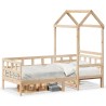 Lit de jour avec toit sans matelas 80x200 cm bois massif 