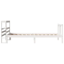 Cadre de lit avec tête de lit sans matelas blanc 100x200 cm 