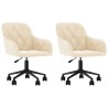 Chaises pivotantes à manger lot de 2 Crème Velours 