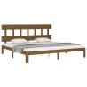 Cadre de lit sans matelas marron miel 200x200cm bois pin massif 