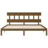 Cadre de lit sans matelas marron miel 200x200cm bois pin massif 