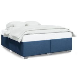 Cadre de lit sans matelas bleu 200x200 cm tissu 