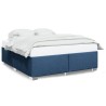 Cadre de lit sans matelas bleu 200x200 cm tissu 