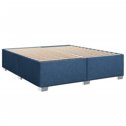 Cadre de lit sans matelas bleu 200x200 cm tissu 