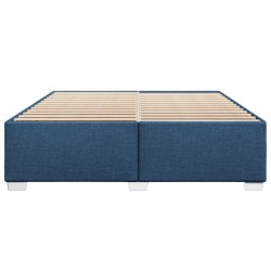 Cadre de lit sans matelas bleu 200x200 cm tissu 