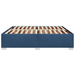Cadre de lit sans matelas bleu 200x200 cm tissu 