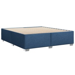 Cadre de lit sans matelas bleu 200x200 cm tissu 