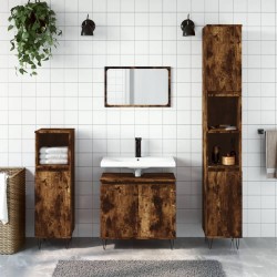 Ensemble d'armoires de salle de bain 3 pcs chêne fumé 