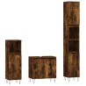 Ensemble d'armoires de salle de bain 3 pcs chêne fumé 