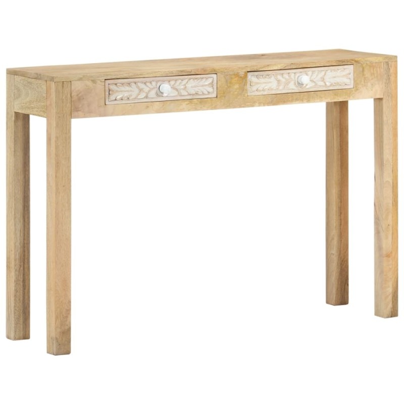Table console 110x30x75 cm bois de manguier massif blanchi Table console 110x30x75 cm bois de manguier massif blanchi