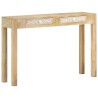 Table console 110x30x75 cm bois de manguier massif blanchi 