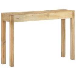 Table console 110x30x75 cm bois de manguier massif blanchi 