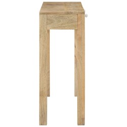 Table console 110x30x75 cm bois de manguier massif blanchi 