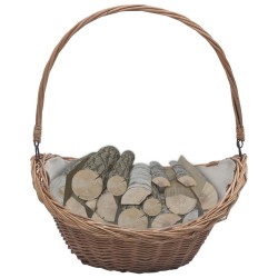 Panier à bois de chauffage avec poignée 57x46,5x52 cm Marron 