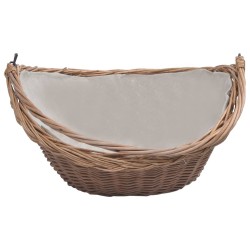 Panier à bois de chauffage avec poignée 57x46,5x52 cm Marron 