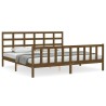 Cadre de lit sans matelas marron miel 200x200cm bois pin massif 