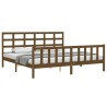 Cadre de lit sans matelas marron miel 200x200cm bois pin massif 