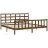Cadre de lit sans matelas marron miel 200x200cm bois pin massif 