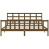 Cadre de lit sans matelas marron miel 200x200cm bois pin massif 