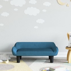 Canapé pour enfants bleu 70x40x24 cm velours 
