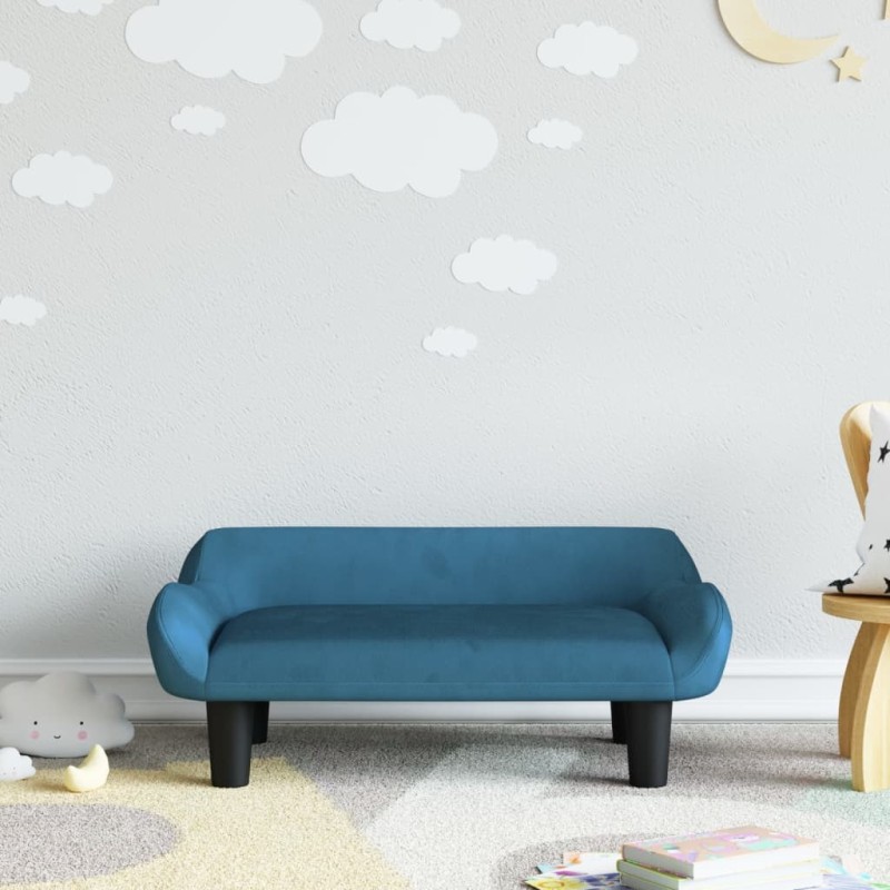 Canapé pour enfants bleu 70x40x24 cm velours 