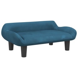 Canapé pour enfants bleu 70x40x24 cm velours 
