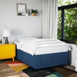 Cadre de lit sans matelas bleu 120x200 cm tissu 