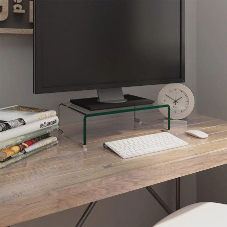 Meuble TV/pour moniteur 40x25x11 cm verre transparent 