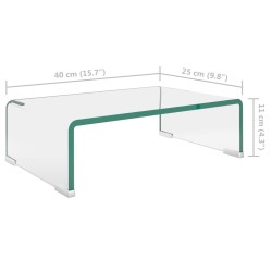 Meuble TV/pour moniteur 40x25x11 cm verre transparent 
