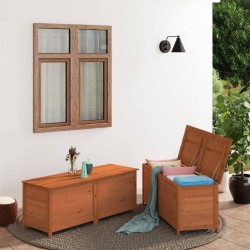 Boîte à coussins d'extérieur Marron 150x50x56 cm Sapin massif 