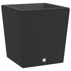 Jardinière et intérieur amovible anthracite 37 /64 L rotin PP 