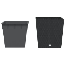 Jardinière et intérieur amovible anthracite 37 /64 L rotin PP 