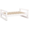 Lit pour chien Blanc 75,5x55,5x28 cm Bois de pin solide 